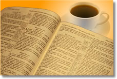 Bible and coffee